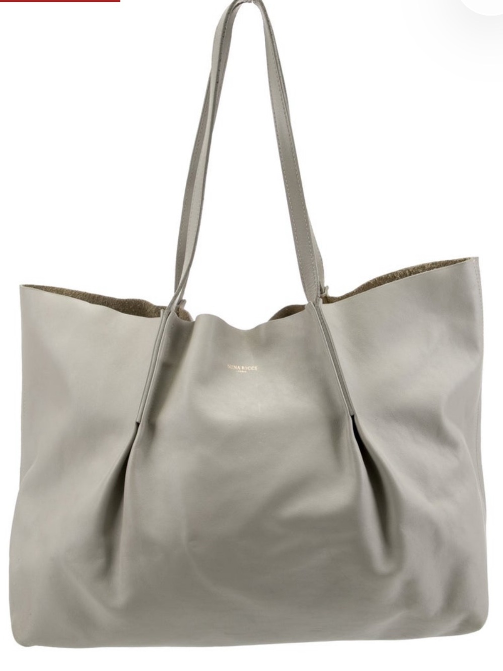 Nina Ricci Soft Taupe Leather Shoulder Tote